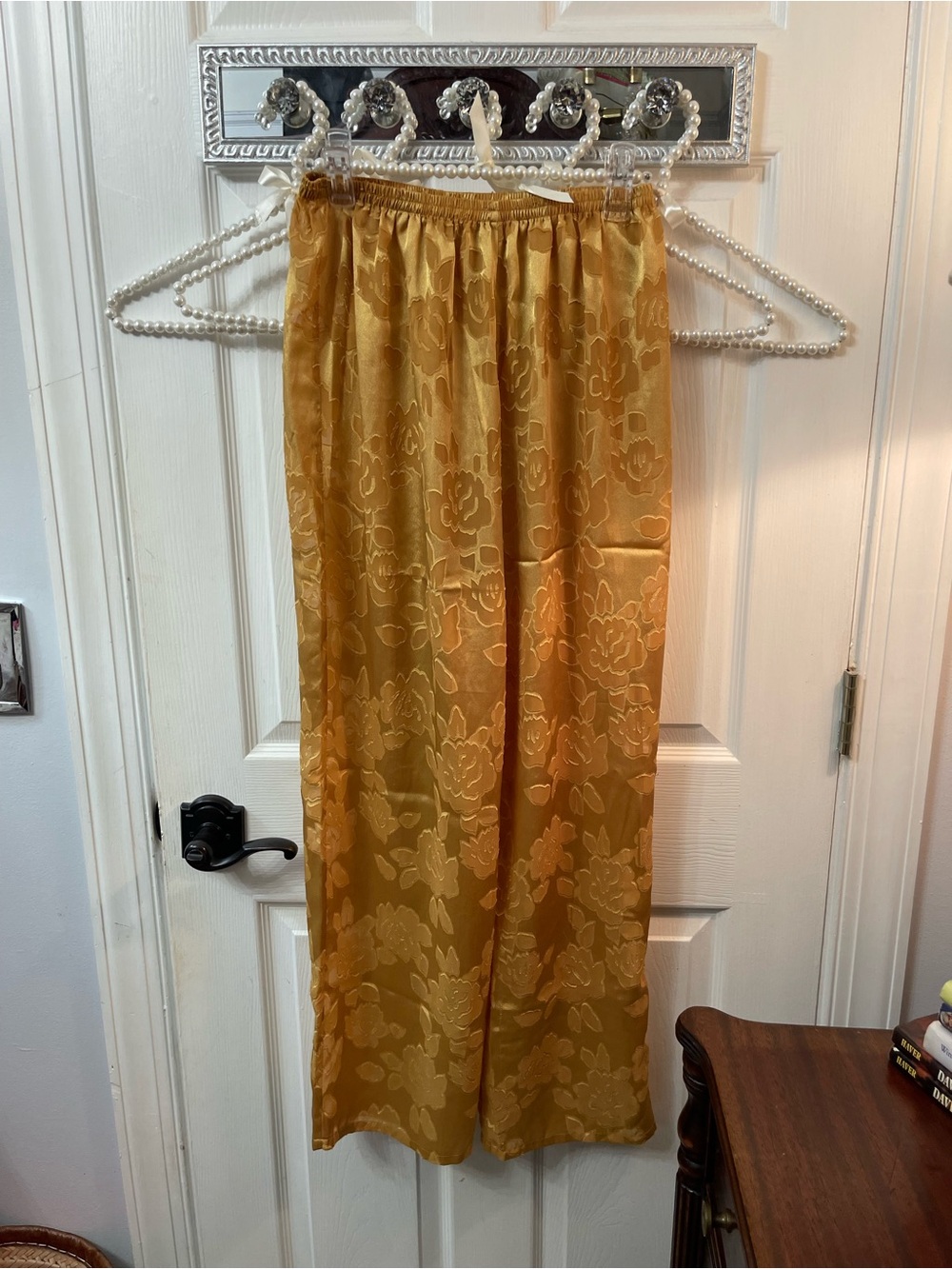 Vintage Victoria Secret Gold Label Golden Floral Wide-Leg Men’s Pants